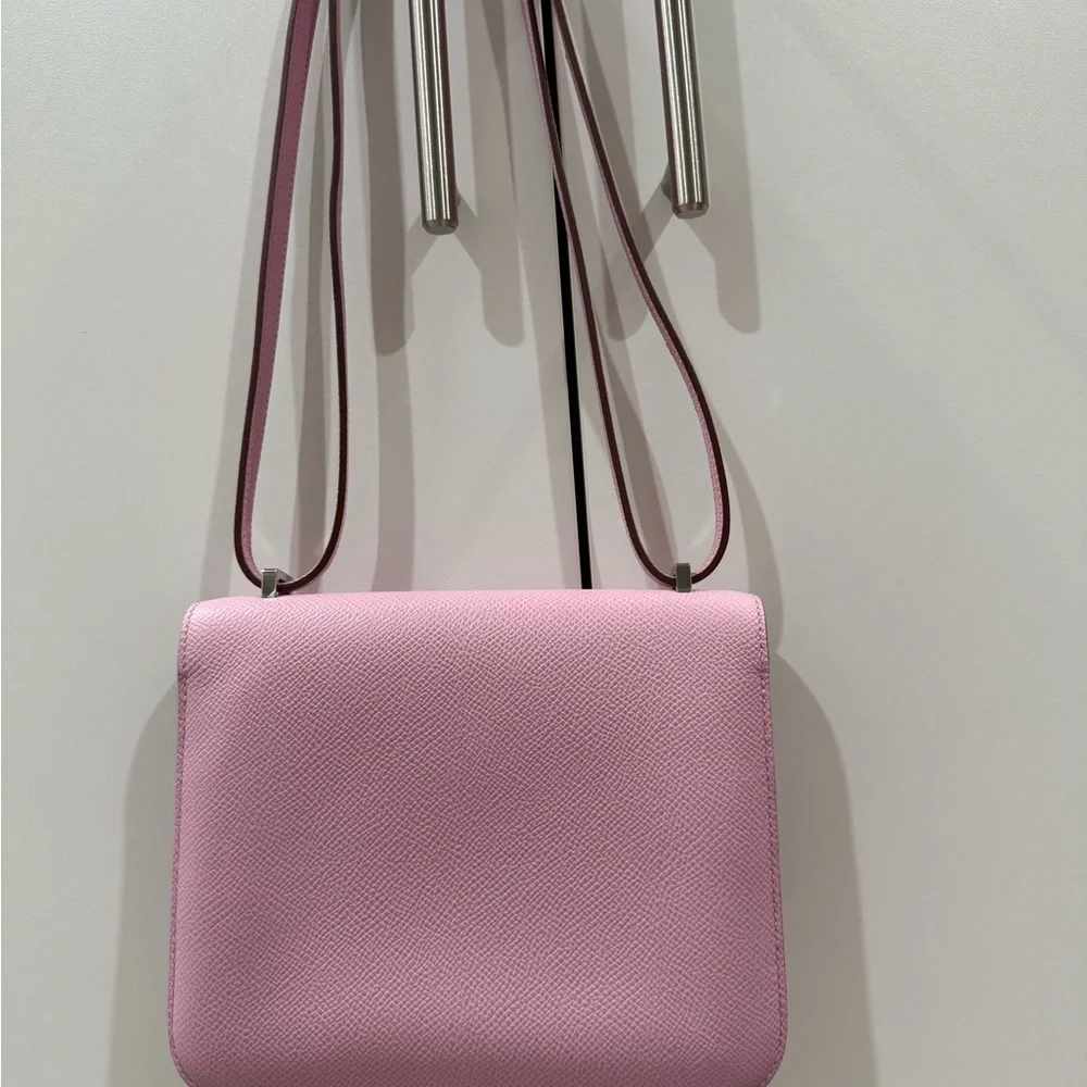 Hermès Constance 18 Mauve Sylvester Crossbody, Palladium Hardware — New w/ Box